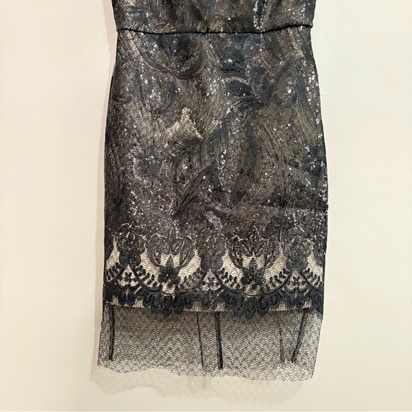 $59✨Julia Jordan Black & Nude Cocktail Dress Intricate Sequin Gorgeous Lace - Picture 7 of 16